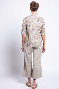 Lorine Blouse, Khaki Primavera, Linen Bamboo