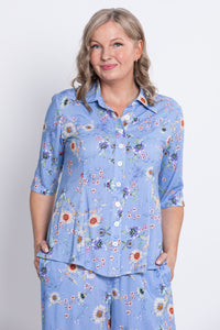 Lorine Blouse, Peri Daisy, Linen Bamboo