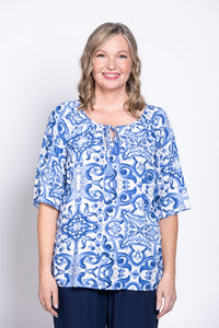 Luna Top, Blue Swirl