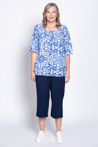 Luna Top, Blue Swirl