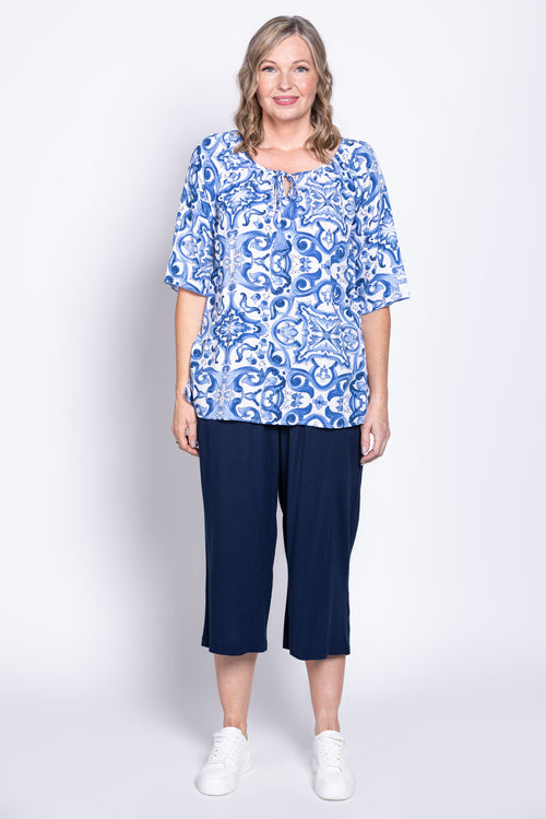 Luna Top, Blue Swirl