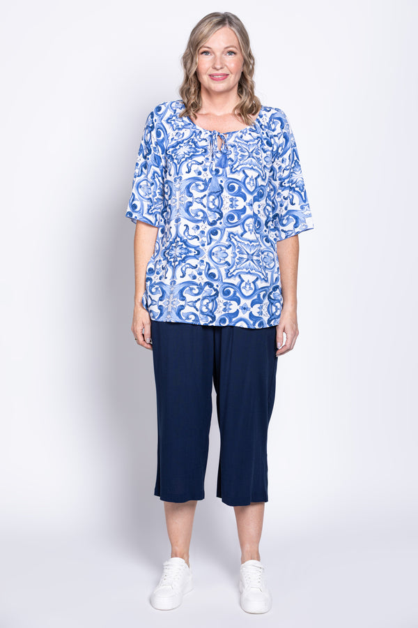 Luna Top, Blue Swirl