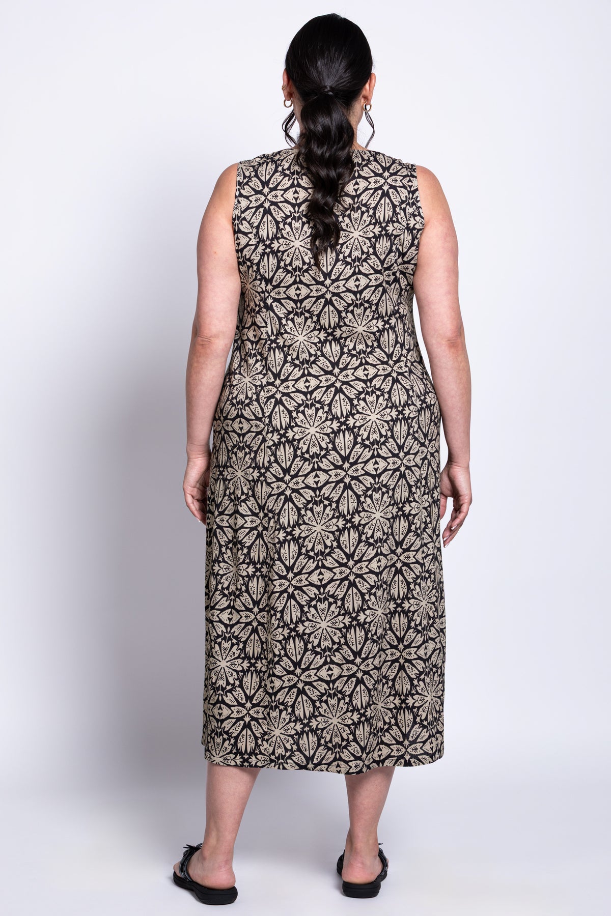 Madison Dress, Sand Ventana, Linen Bamboo