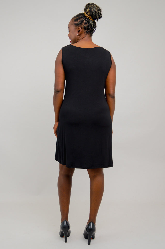 Maggie Sleeveless Dress, Black, Bamboo