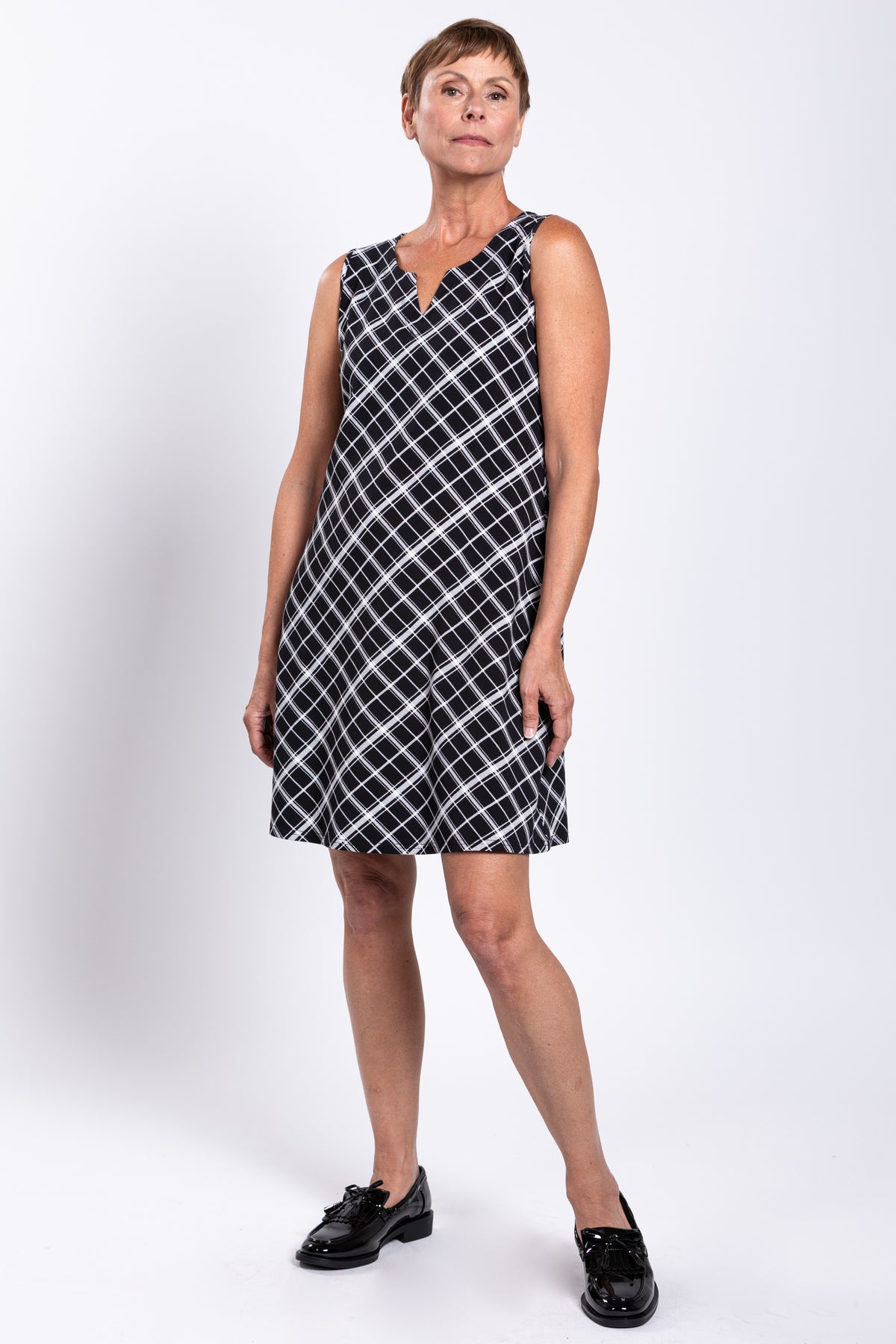 Maggie Sleeveless Dress, Tarlic, Bamboo