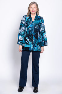 Mar 3/4 Blouse, Blue Flower