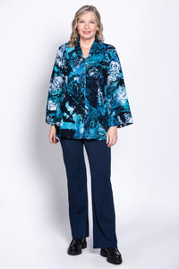 Mar 3/4 Blouse, Blue Flower