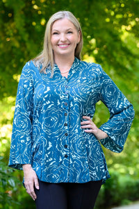 Blouse Mar, Grande Rose Sarcelle