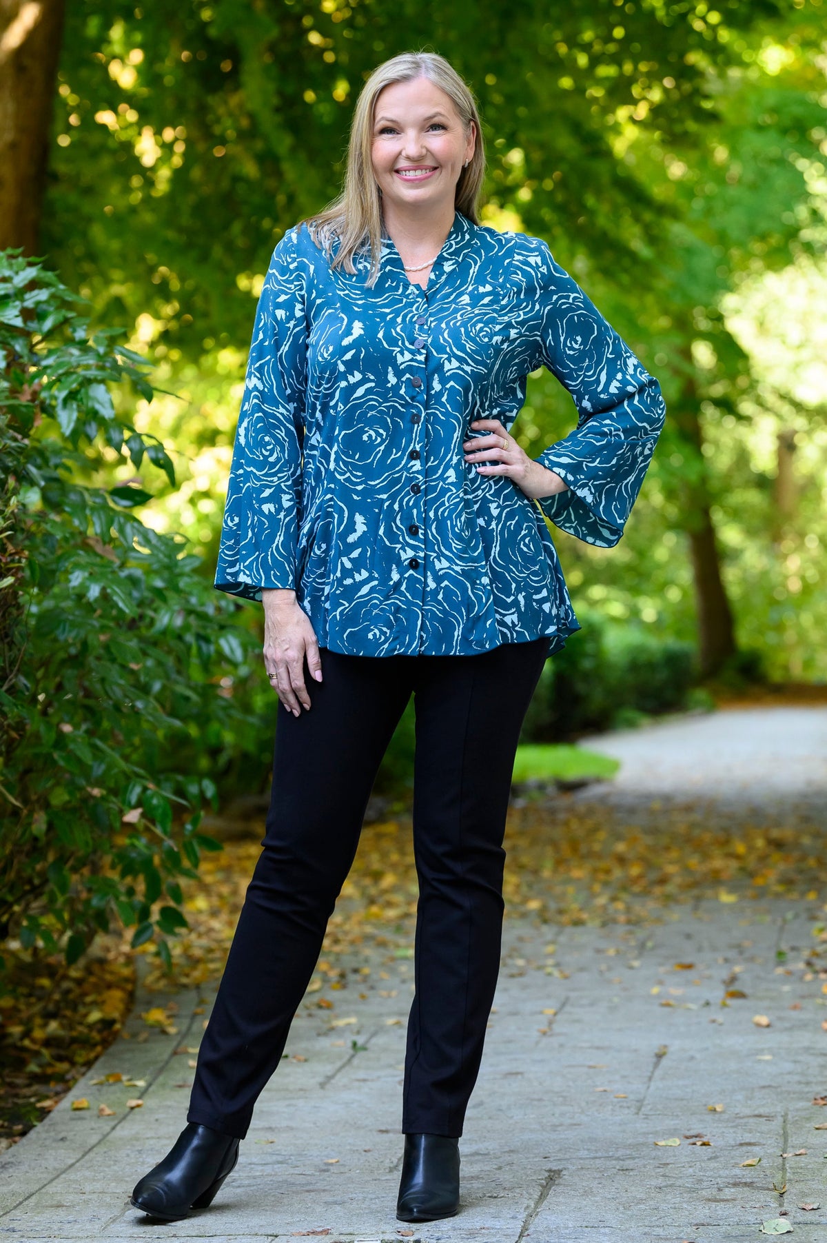 Blouse Mar, Grande Rose Sarcelle
