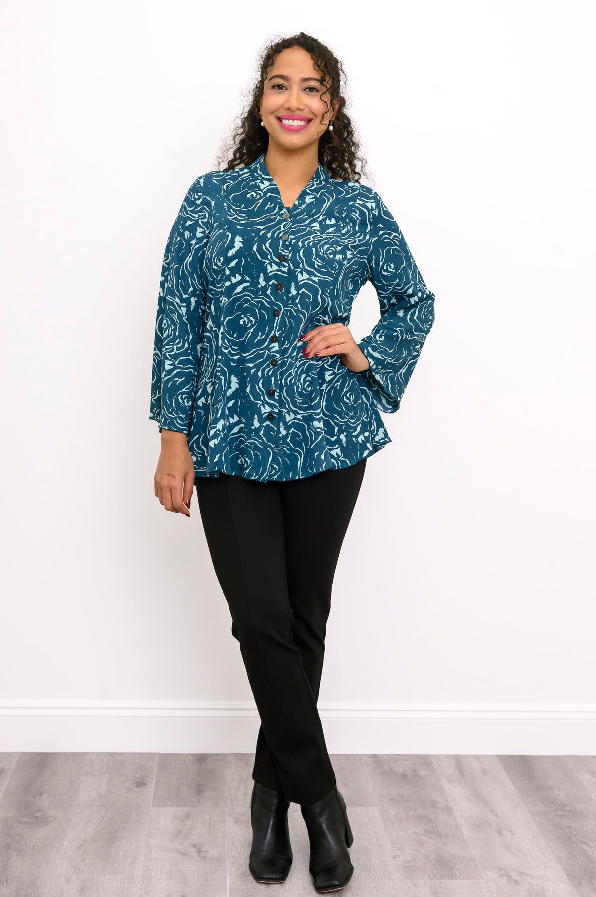 Blouse Mar, Grande Rose Sarcelle