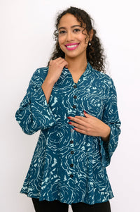Blouse Mar, Grande Rose Sarcelle