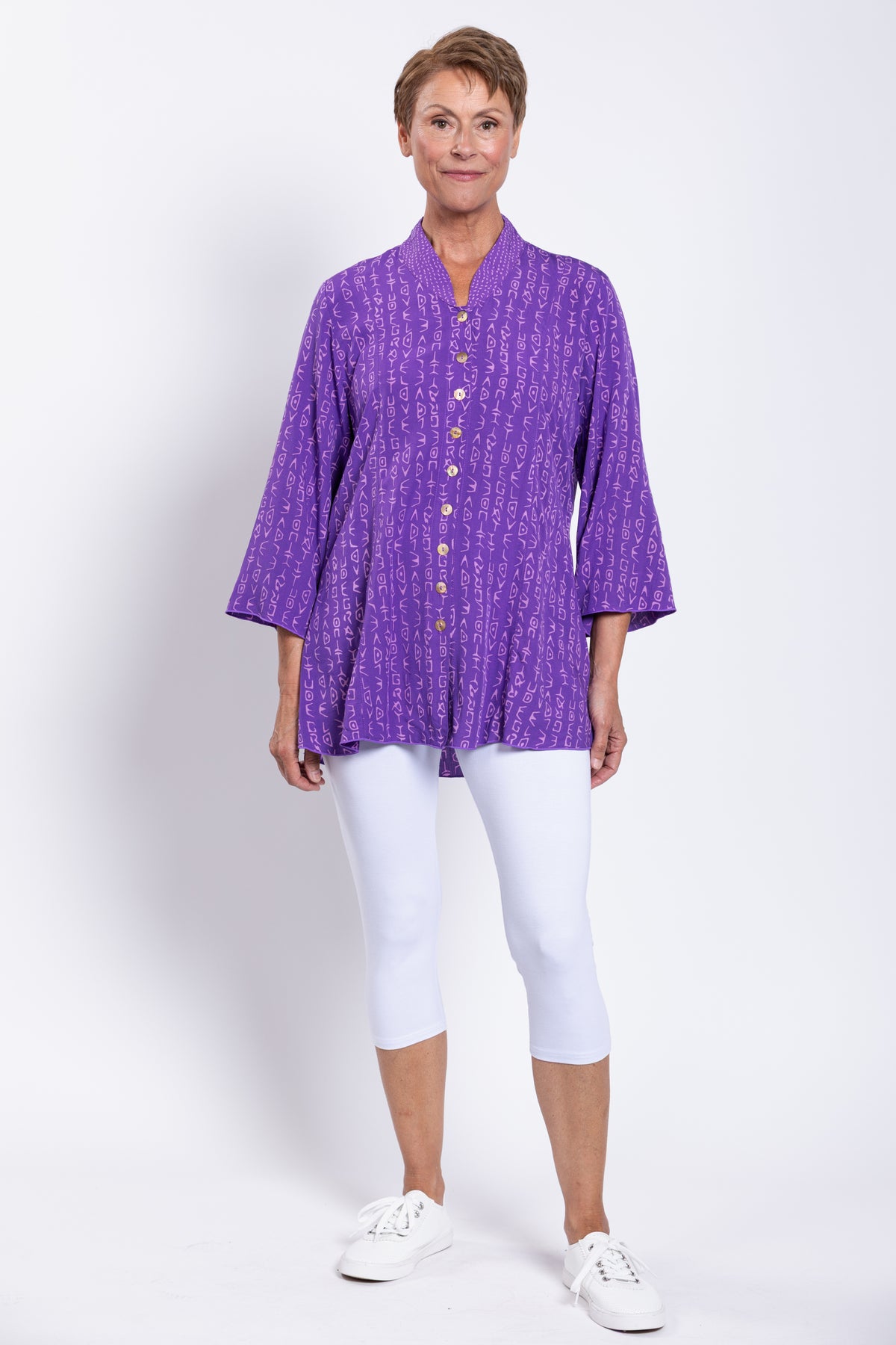 Mar 3/4 Blouse, Purple Love Gratt