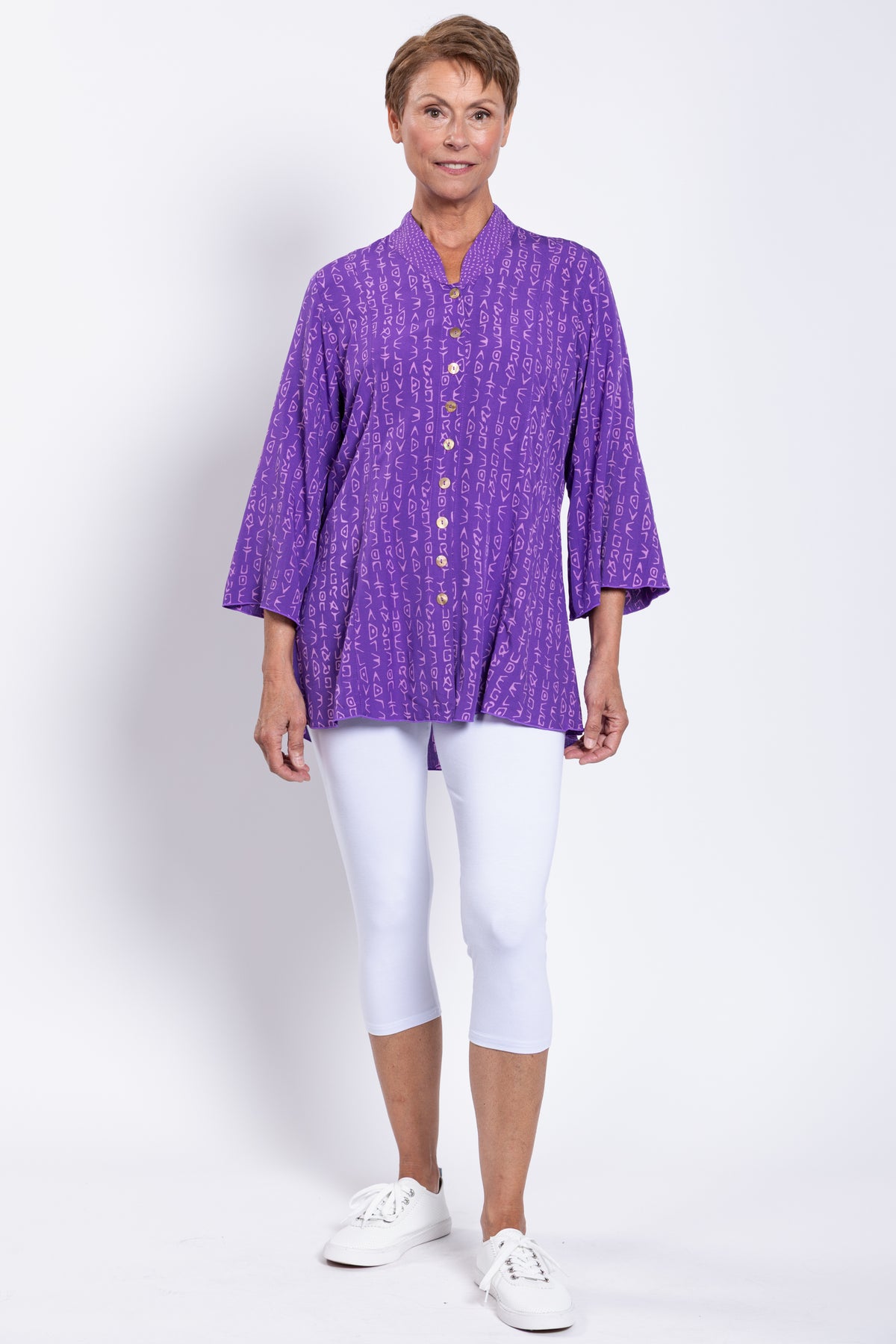 Mar 3/4 Blouse, Purple Love Gratt