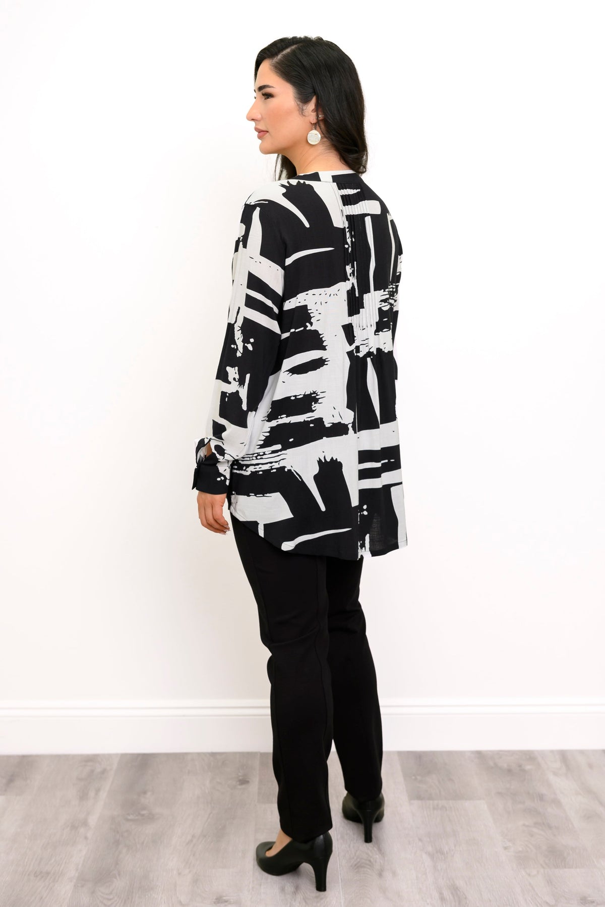 Chemisier Margate M/L, coloris BW Block, lin bambou
