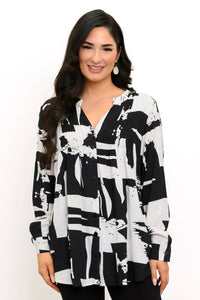 Chemisier Margate M/L, coloris BW Block, lin bambou