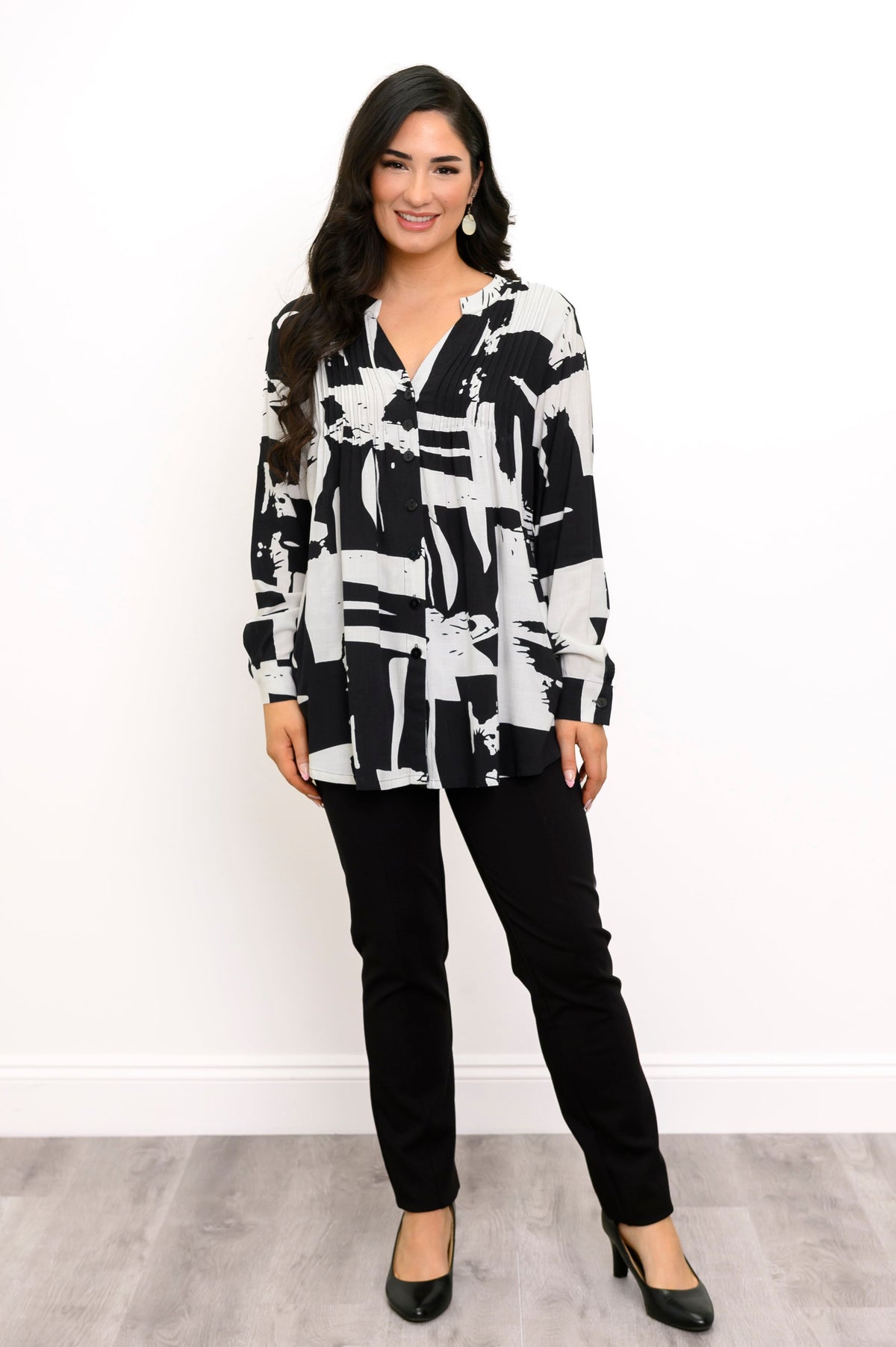 Chemisier Margate M/L, coloris BW Block, lin bambou