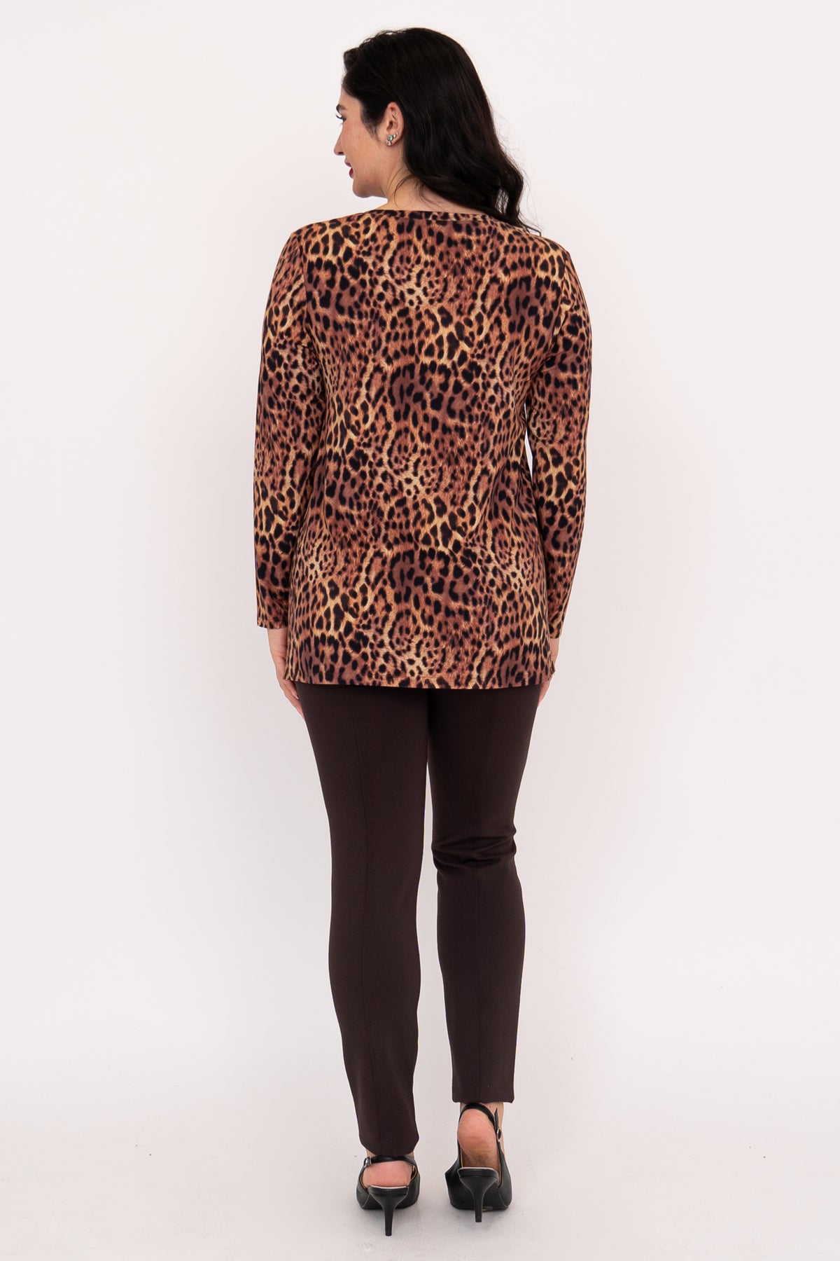 Margie Top, Chocolate Leopard, Bamboo
