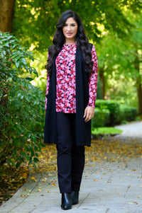 Margie Top, Vermillion Rose, Bamboo