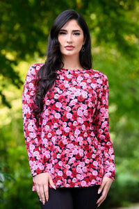 Margie Top, Vermillion Rose, Bamboo