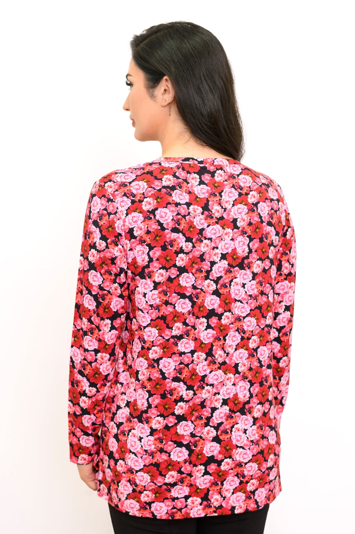 Margie Top, Vermillion Rose, Bamboo