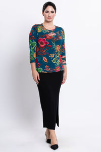 Margorie Top, Teal Fantasy, Bamboo