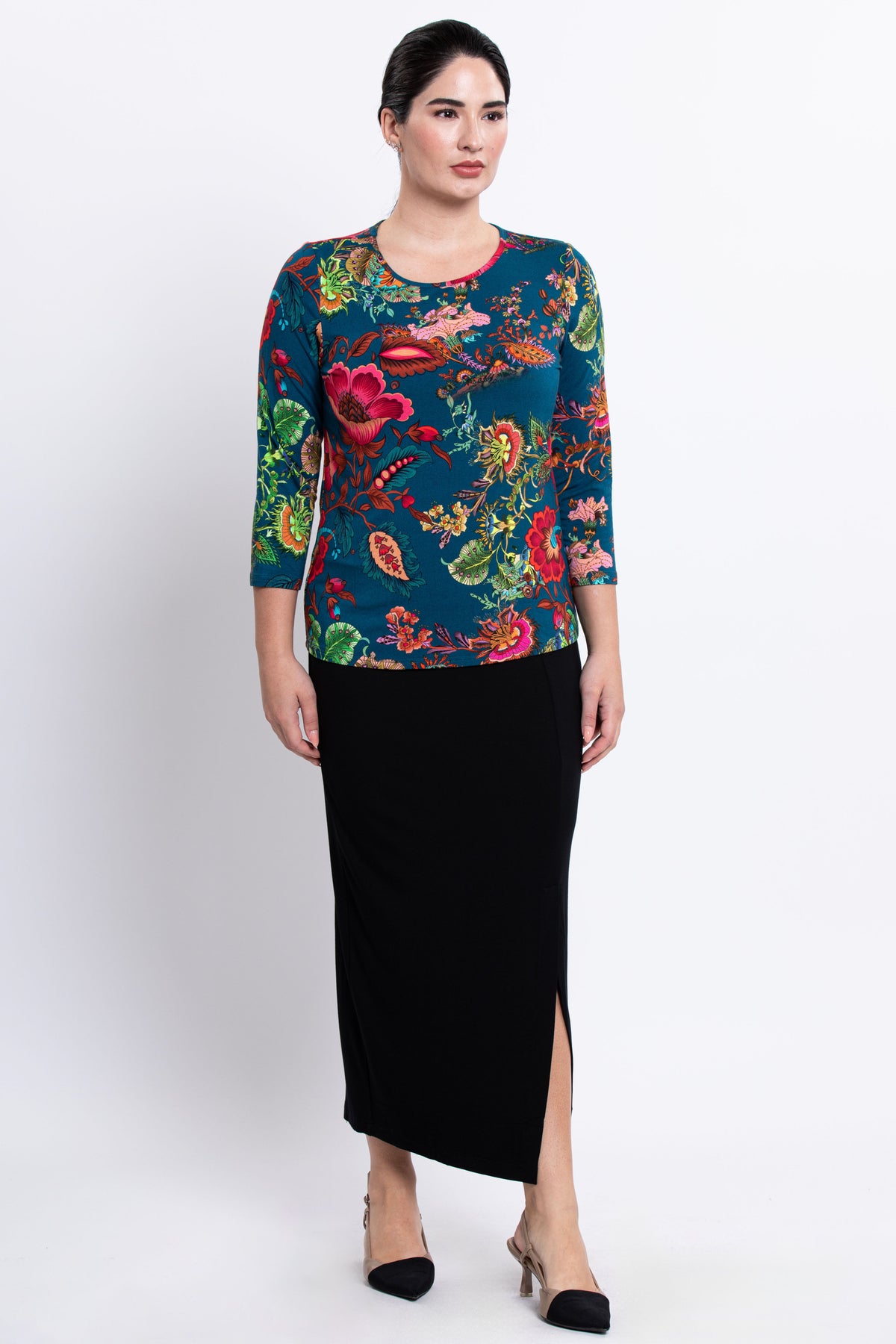 Margorie Top, Teal Fantasy, Bamboo