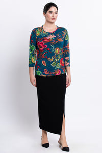 Margorie Top, Teal Fantasy, Bamboo