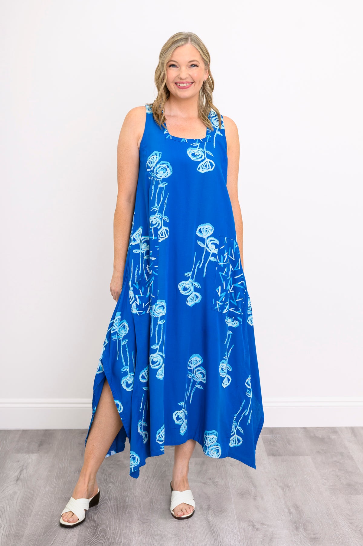 Maria Dress, Blue Stem Bubbles