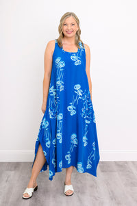 Maria Dress, Blue Stem Bubbles