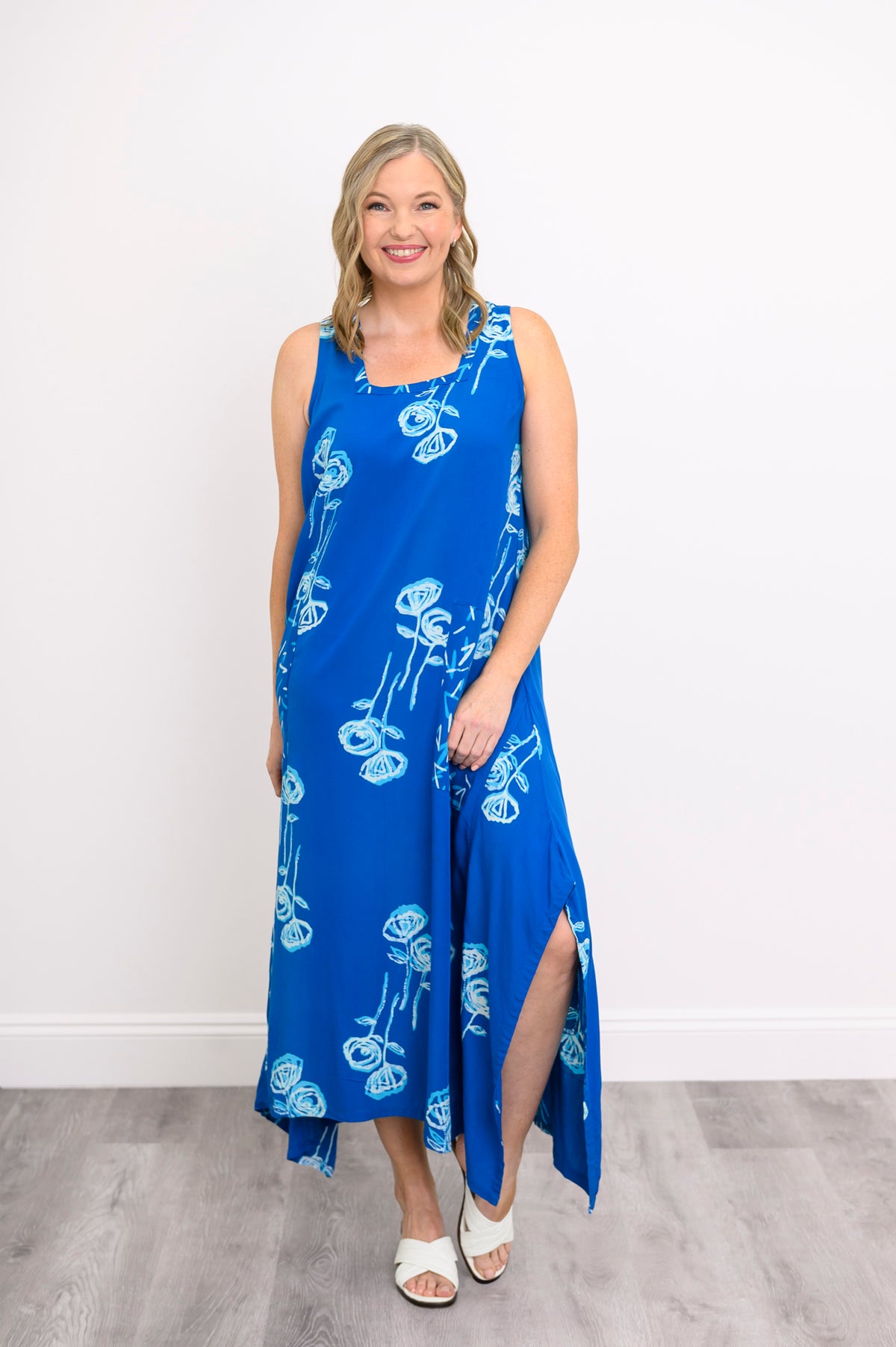Maria Dress, Blue Stem Bubbles