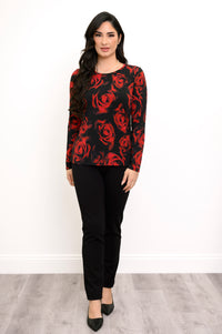 Mariah Top, Red Rose, Bamboo