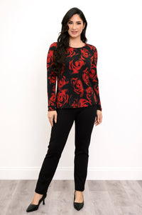 Mariah Top, Red Rose, Bamboo