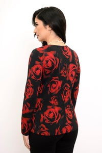 Mariah Top, Red Rose, Bamboo