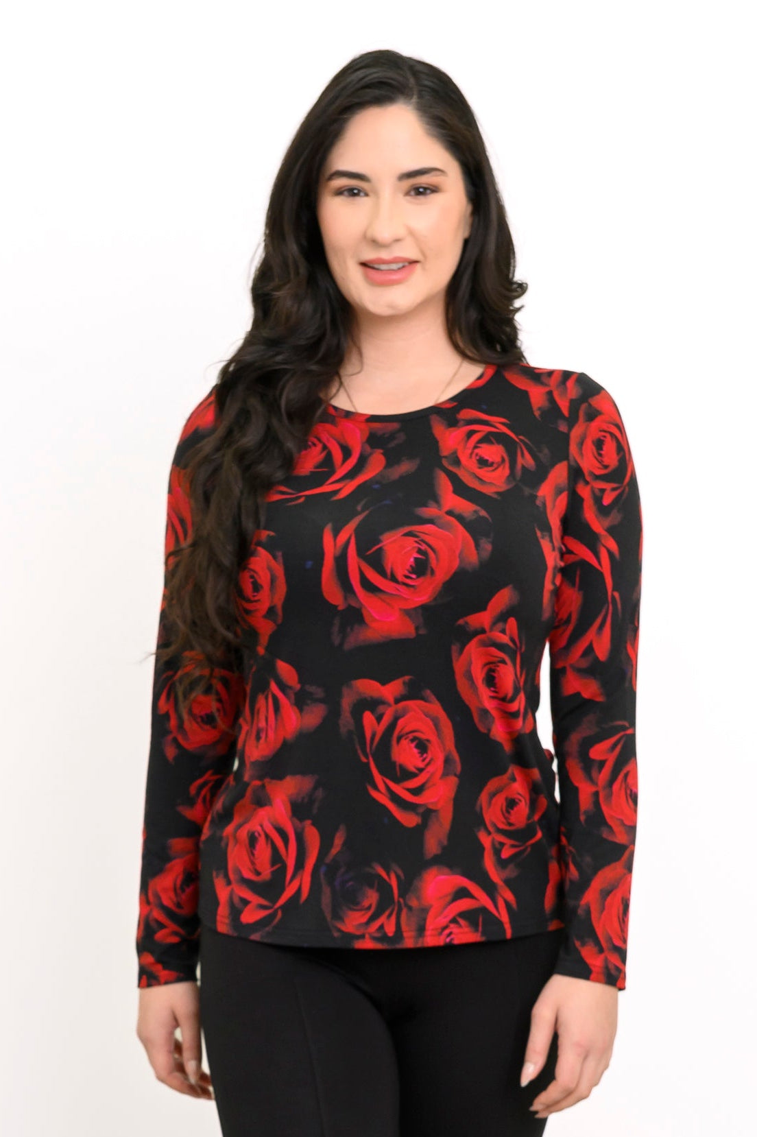Mariah Top, Red Rose, Bamboo