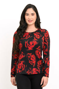 Mariah Top, Red Rose, Bamboo