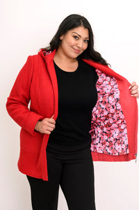 Maro Coat, Goji Red, Wool Viscose