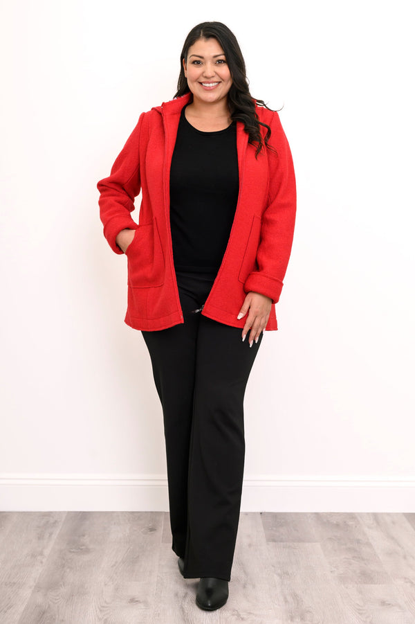 Maro Coat, Goji Red, Wool Viscose
