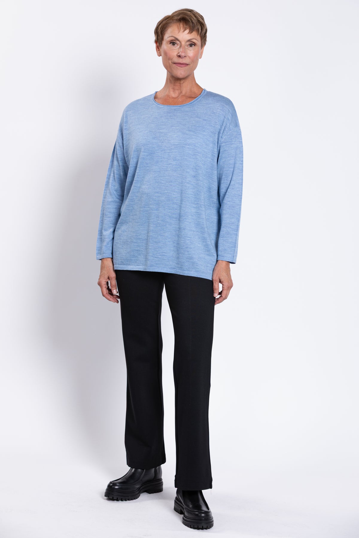 Matera Sweater, Soft Blue, Merino Wool