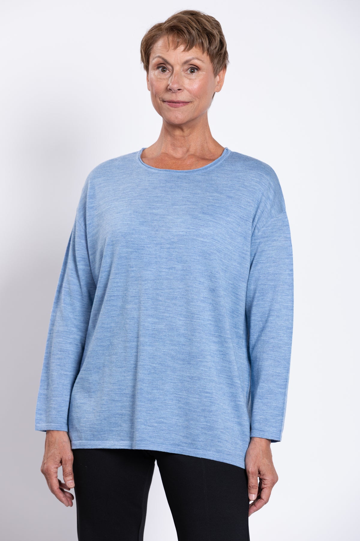 Matera Sweater, Soft Blue, Merino Wool