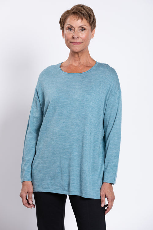 Matera Sweater, Teal Lite, Merino Wool