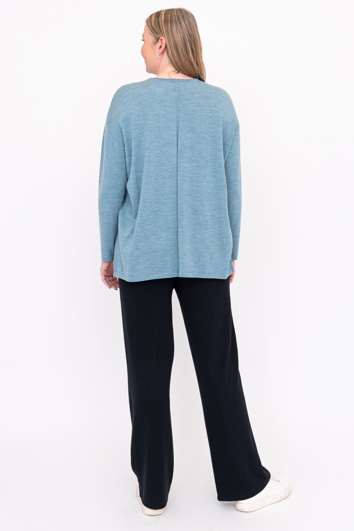 Matera Sweater, Teal Lite, Merino Wool