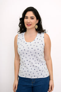 Melanie Tank, White Anchor, Cotton