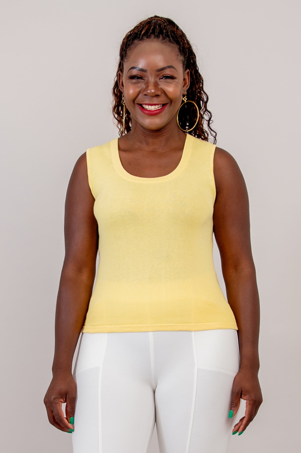 Melanie Tank, Yellow, Cotton - Final Sale