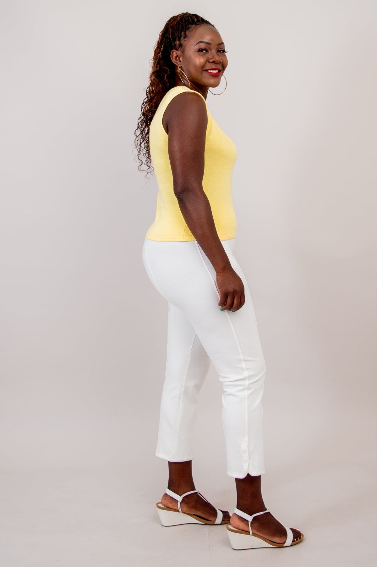 Melanie Tank, Yellow, Cotton - Final Sale