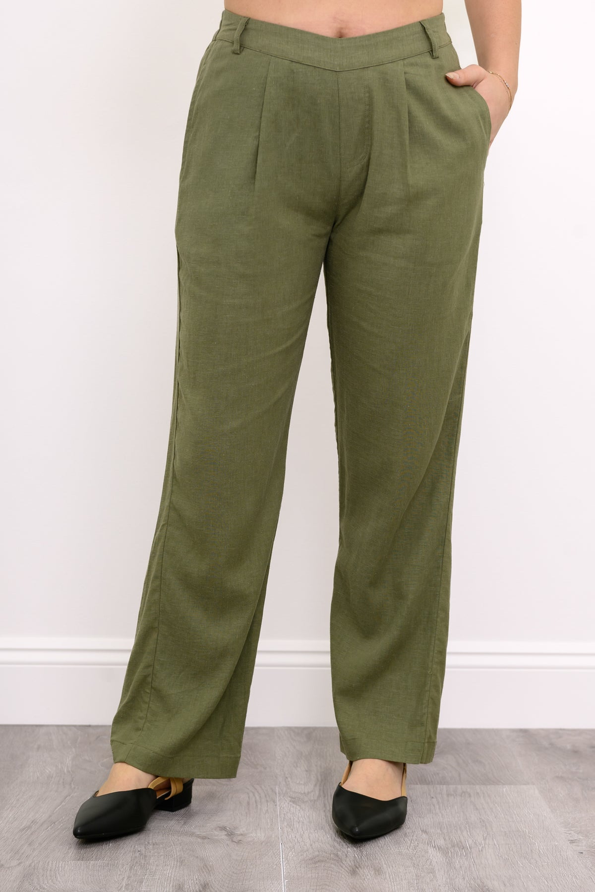 Melodie Pant, Khaki, Linen
