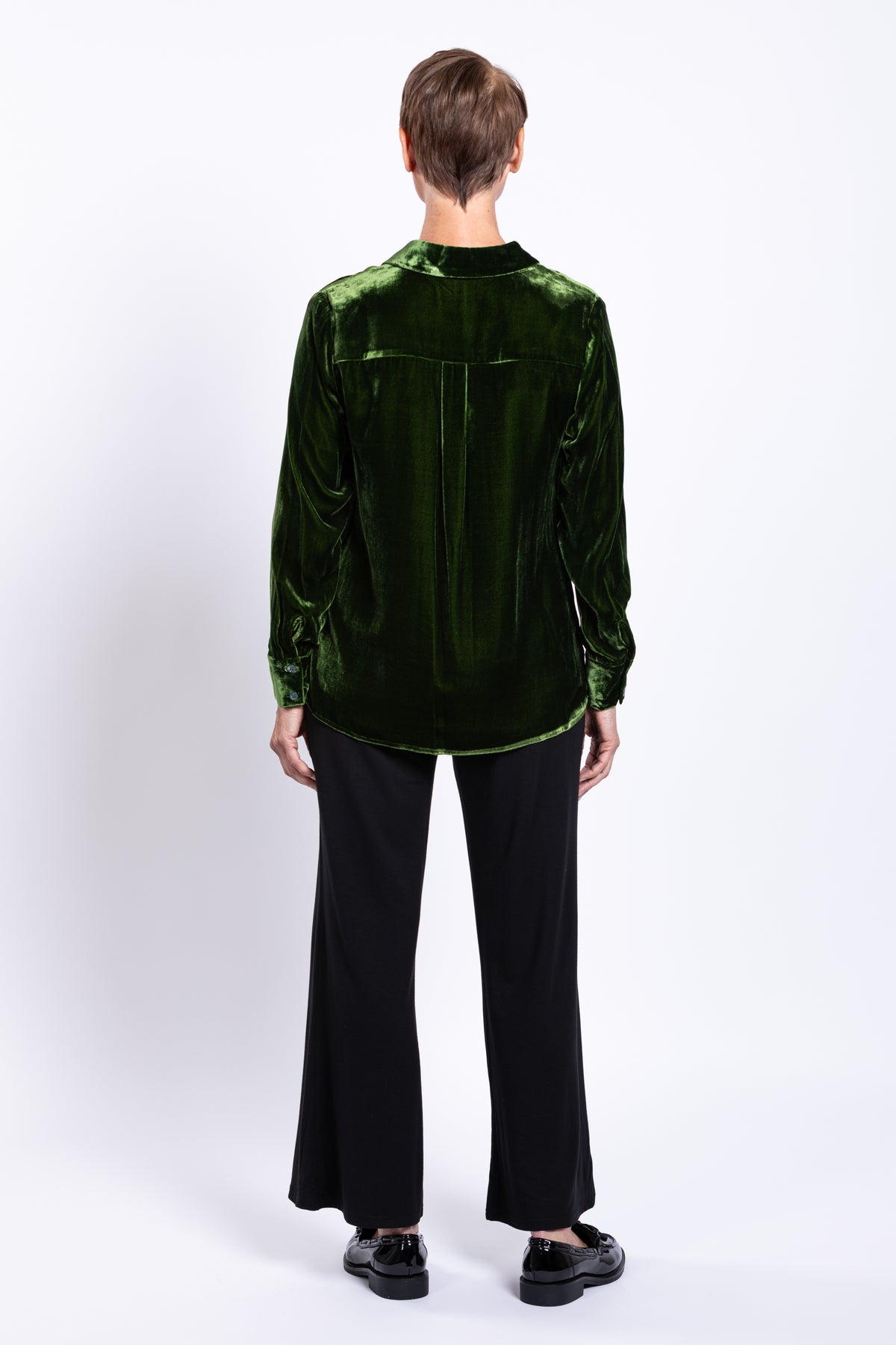 Memory Blouse, Green, Silk Velvet