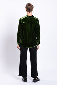 Memory Blouse, Green, Silk Velvet