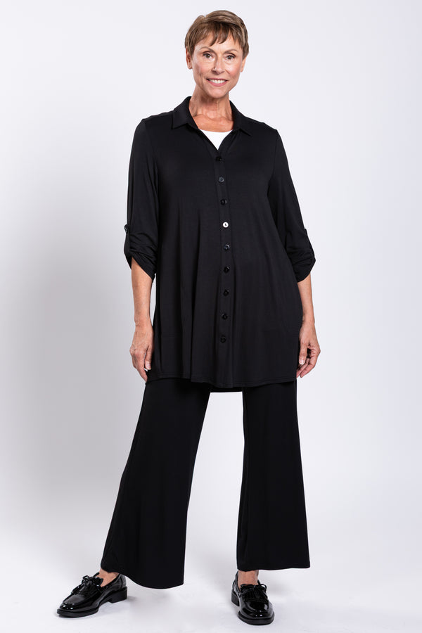 Michele Blouse, Black, French Terry