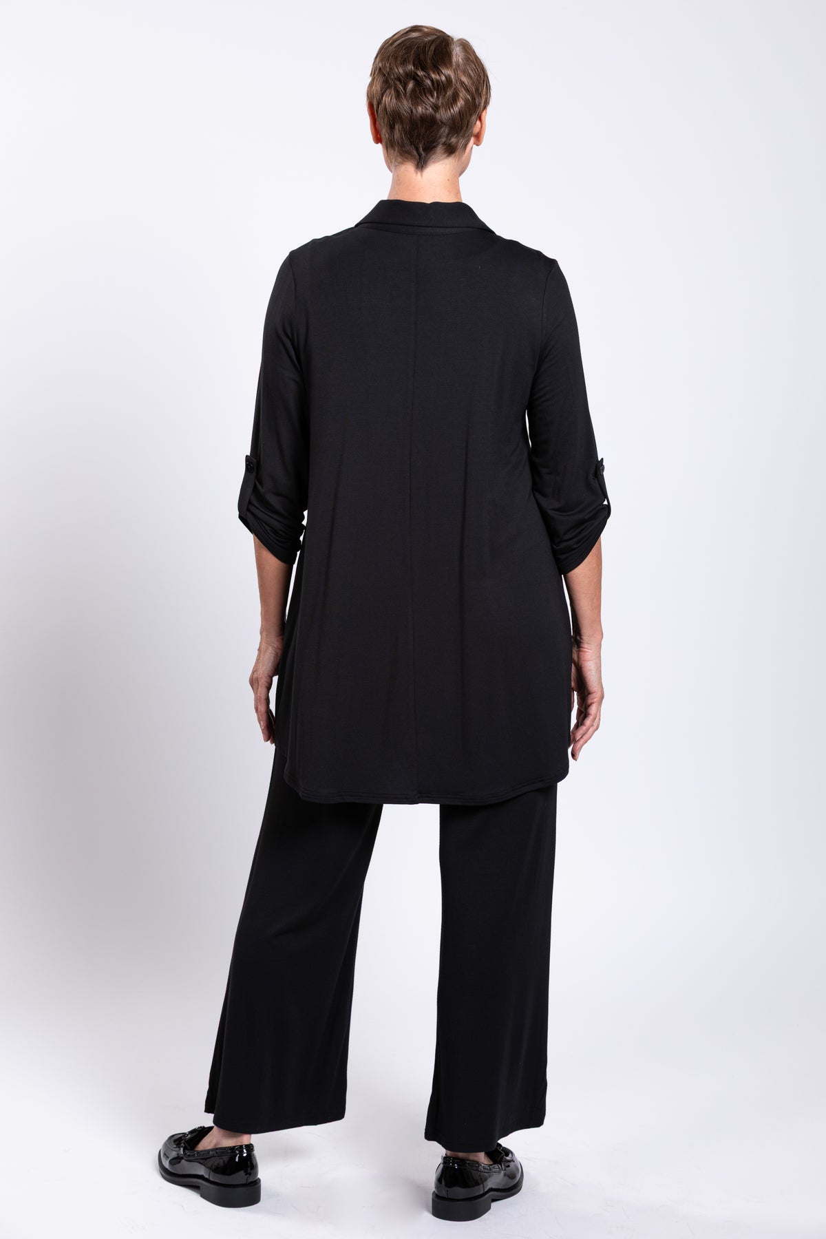 Michele Blouse, Black, French Terry