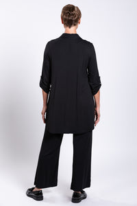 Michele Blouse, Black, French Terry